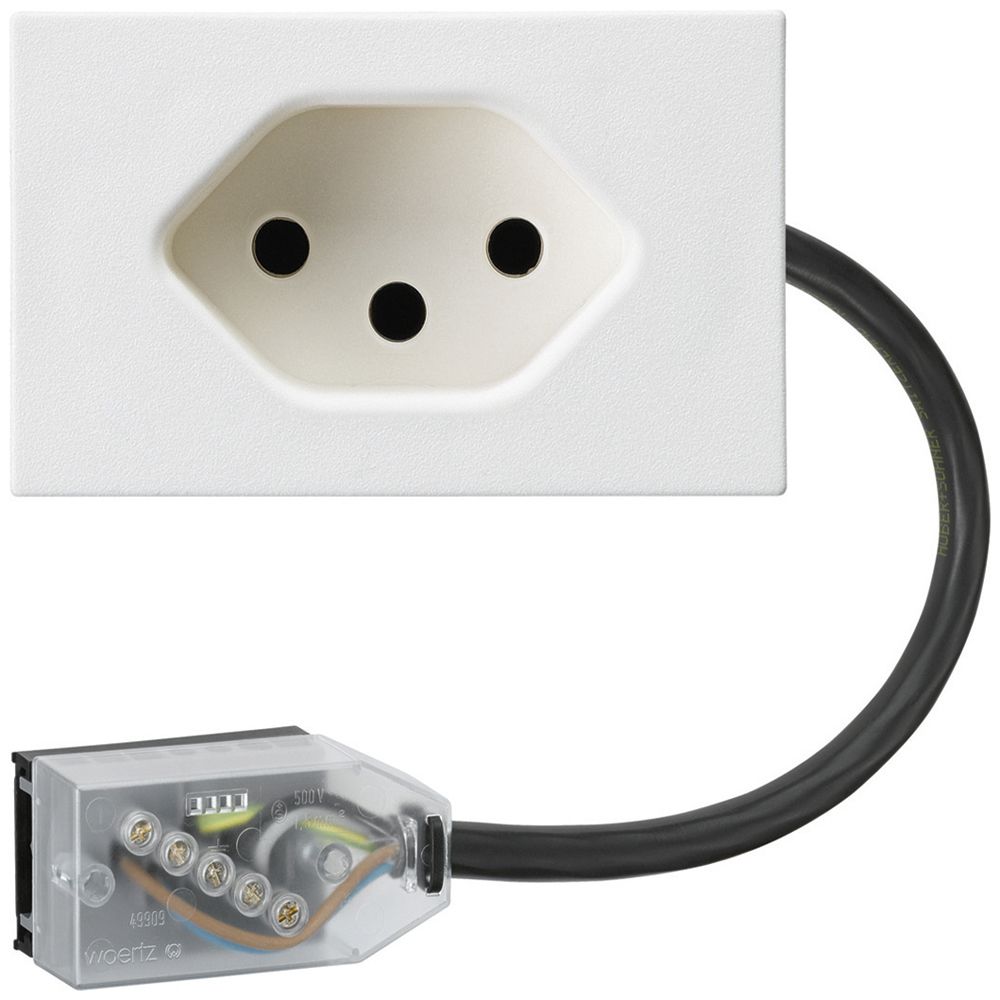 EB-Steckdose FLF Typ 13 L2 weiss für Flachkabel Technofil