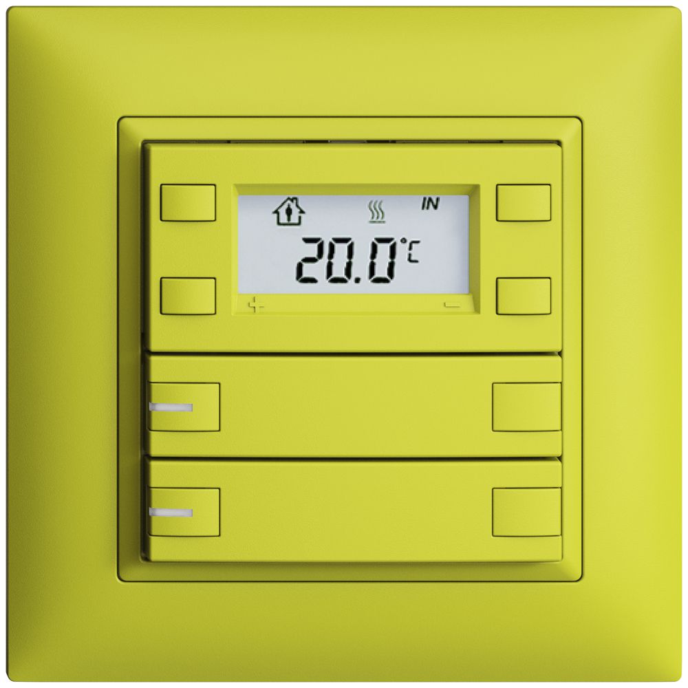 Poussoir RTH ENC KNX 2× EDIZIOdue FMI lemon, avec LED RGB