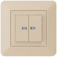 UP-Leuchttaster kallysto.trend 2×A-R/1P mit 2 Linsen beige