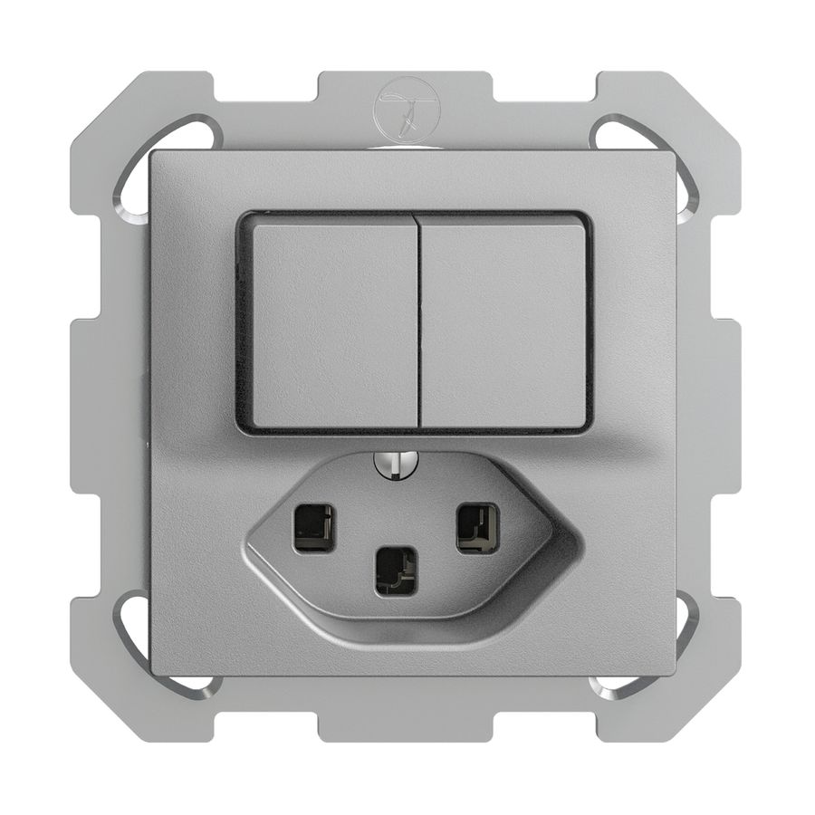 Combinazione INC 1/3+3/1L+T23 silver 16A EDIZIOdue