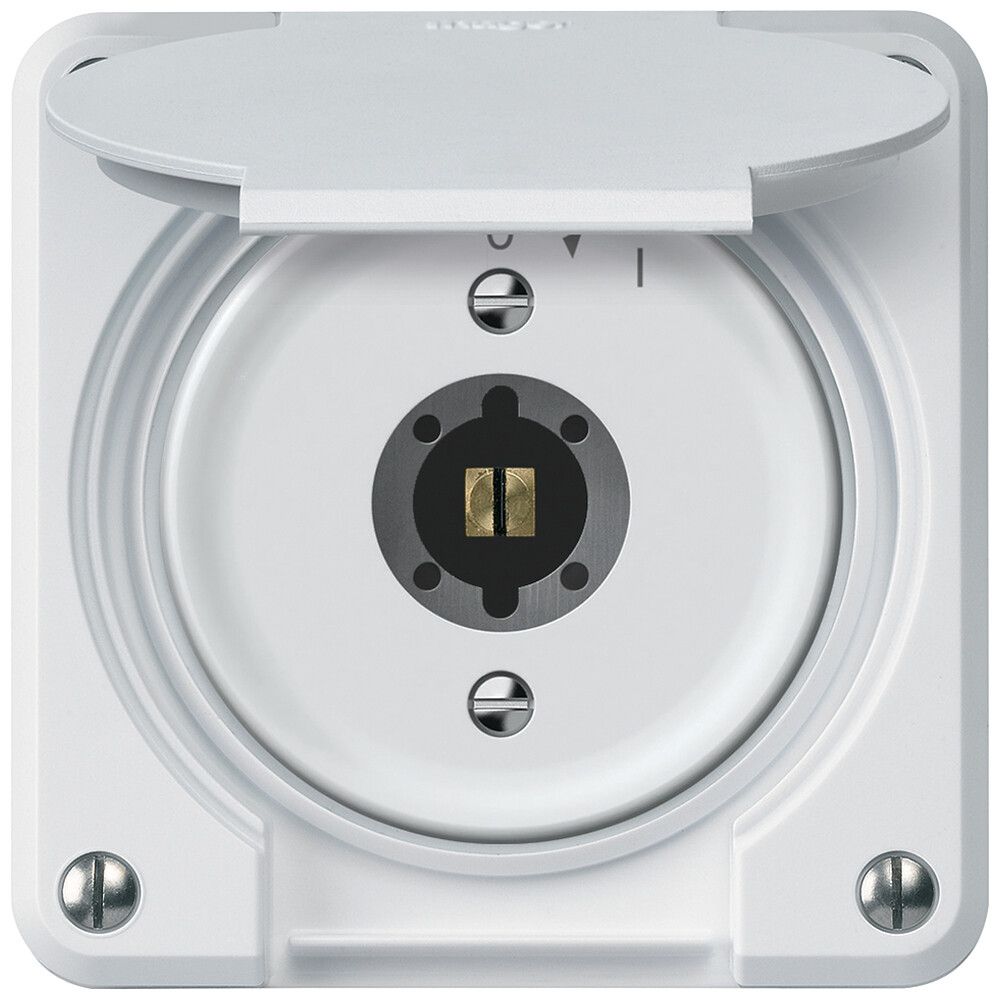 Contatto rotativo a chiave robusto 1P 1NO 20A 250V 86×86mm bianco
