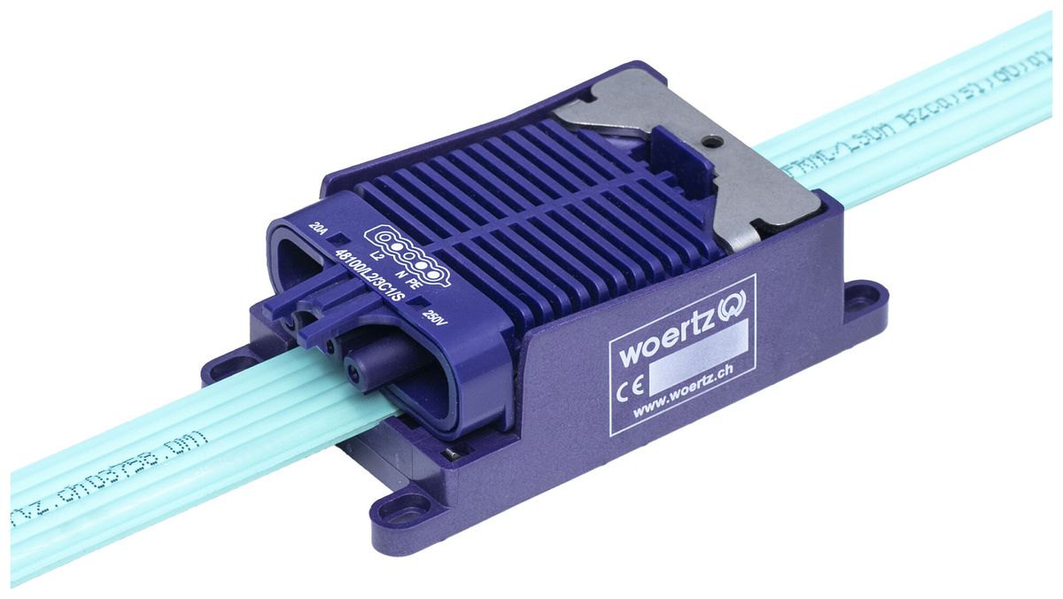 Boîte de raccordement rapide Woertz pour câble plat Power 5×2.5mm² 3P C1 L2