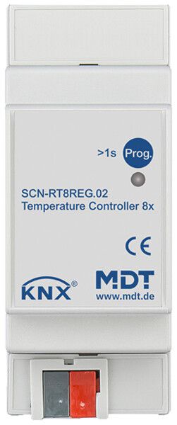 Termostato ambiente KNX AMD MDT SCN-RT8REG.02 8-can per Pt1000 grigio