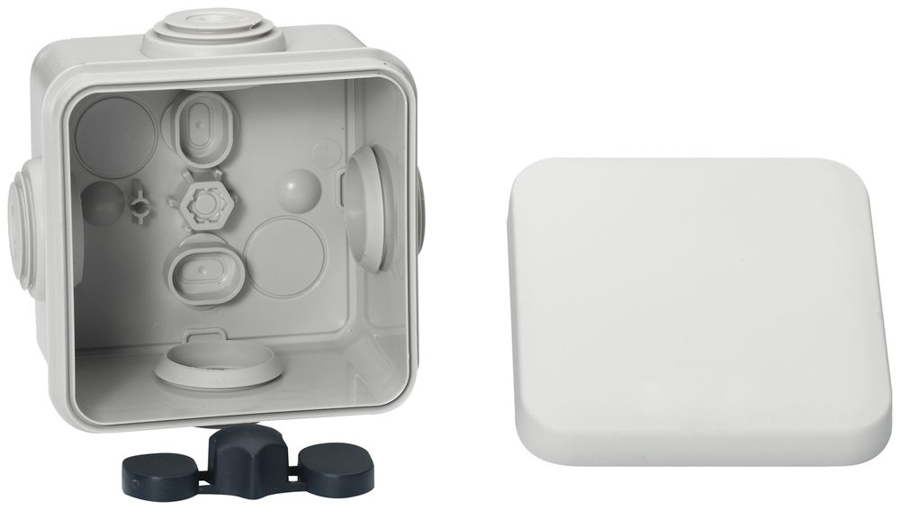 Boîte de dérivation AP Mureva 65×65mm vide gris IP55