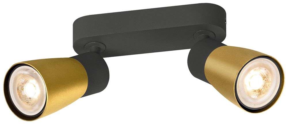 Spot SLV PURI 2.0 Dome CW GU10 2×6W VAR 150×42×138mm noir/or