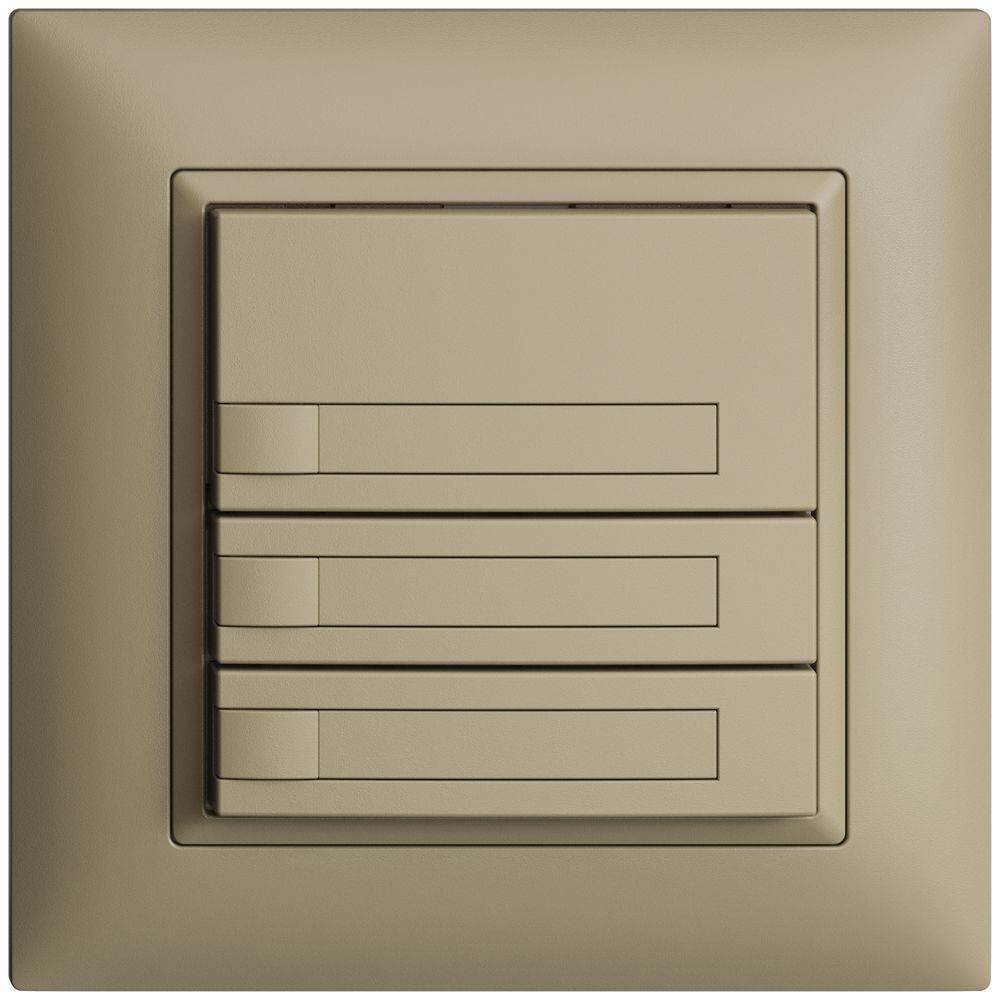 Poussoir ENC KNX 3× EDIZIOdue sand RGB sans LED avec insert papier