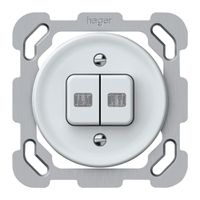 UP-Leuchtdrucktaster origin 2×Tasten 2×bel.2CO 1P 0<1 10A 230V 77×77mm weiss