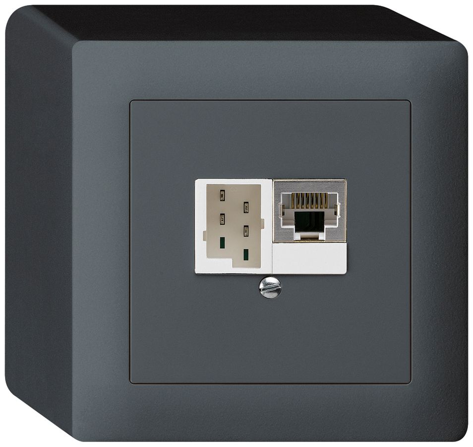 AP-Dose kallysto 1×RJ45s+1×TT83 anthrazit