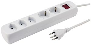 Steckdosenleiste POWER EASY 3×T13 2×CEE 7/4 mit KS+Sch 1.5m