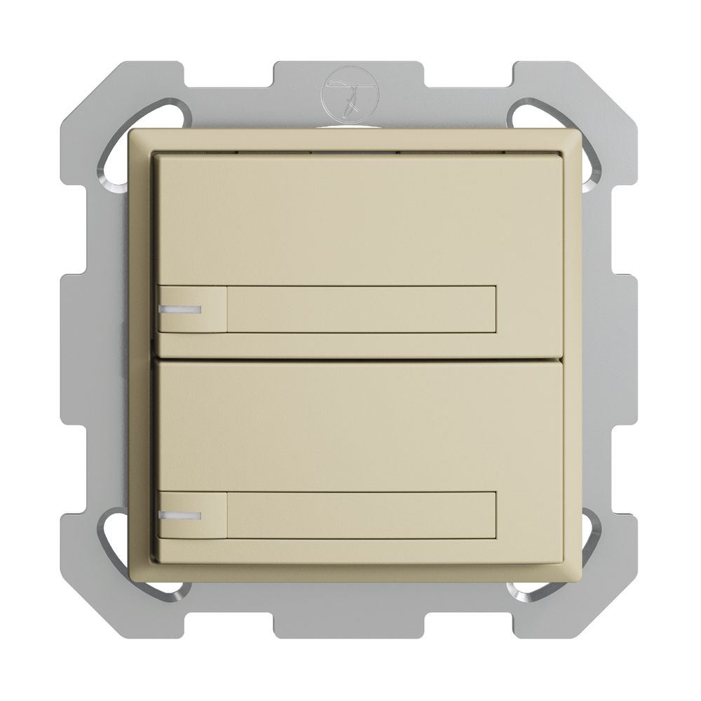 UP-KNX-Taster RGB EDUE, 250mW, m.RGB-LED, m.Papier., 2×Taste, 1×Tastenb., van