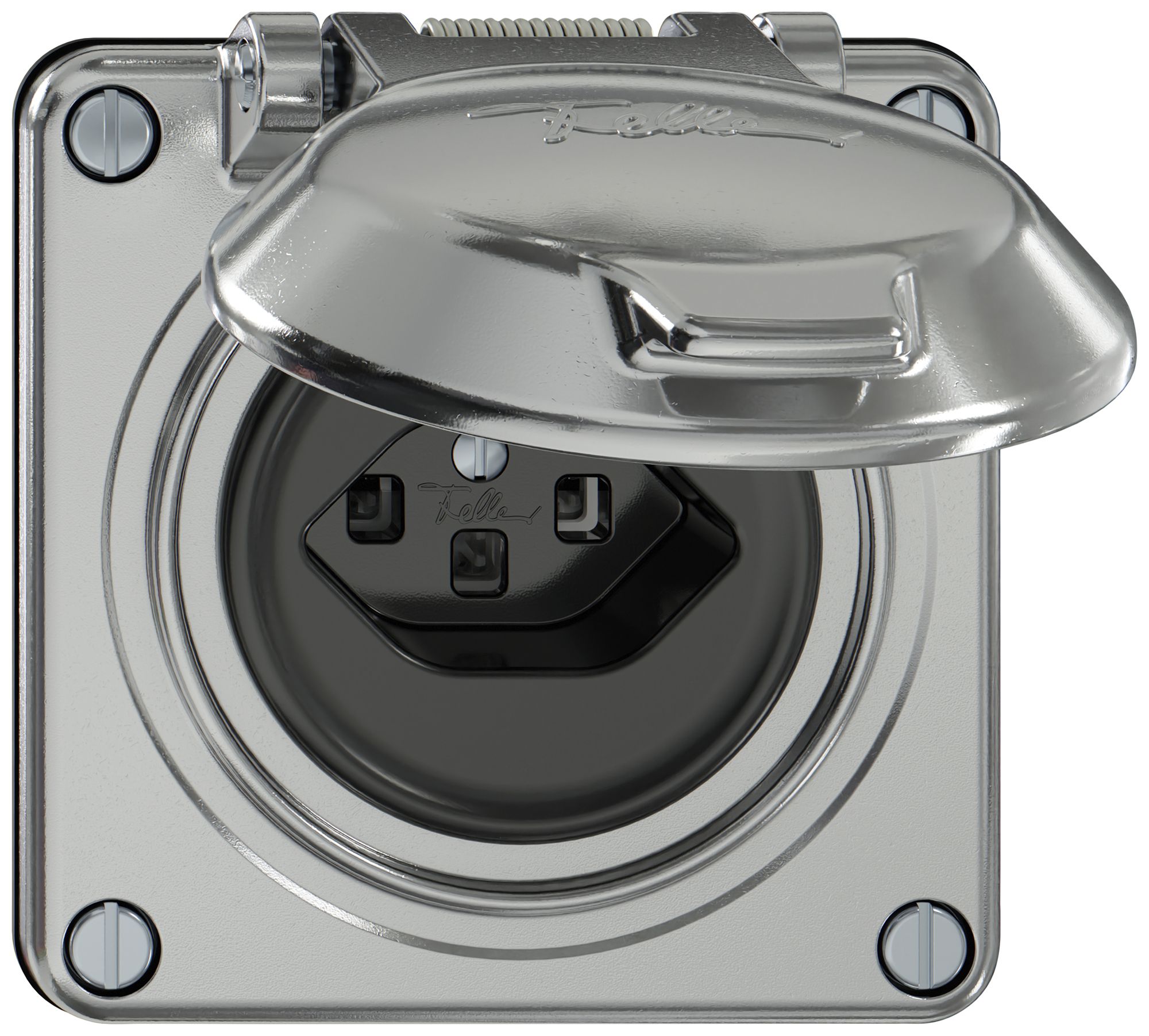 Prise ELEMENT SNAPFIX® 1×type 23 16A 250V avec clapet IP20 alu