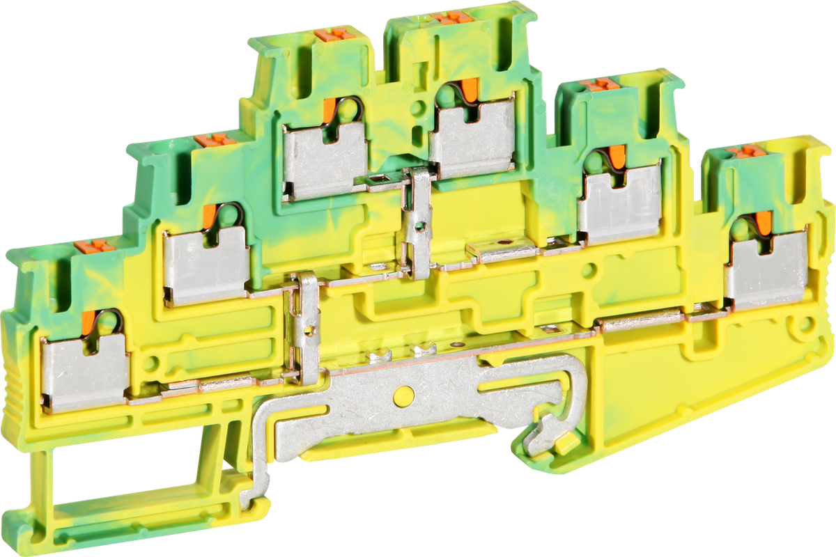 Morsetto 3 piani Push-In 0.14…4mm² verde/giallo