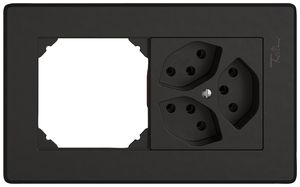 UP-Kombination EDIZIO.liv SNAPFIX® 1×2 96×156mm leer+3×T13 schwarz