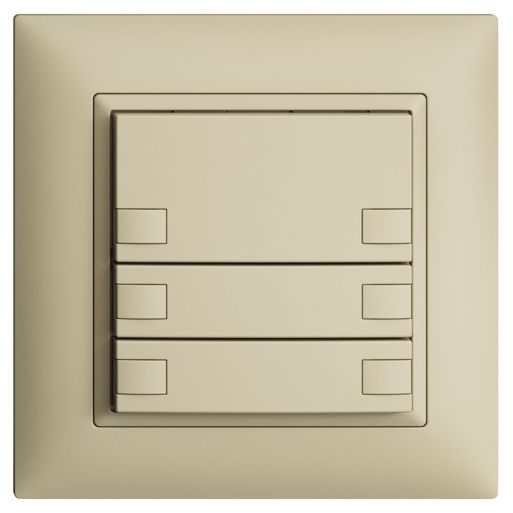 UP-KNX-Taster RGB EDUE FMI, 250mW, o.LED, 3×Taste, 2×Tastenb., van