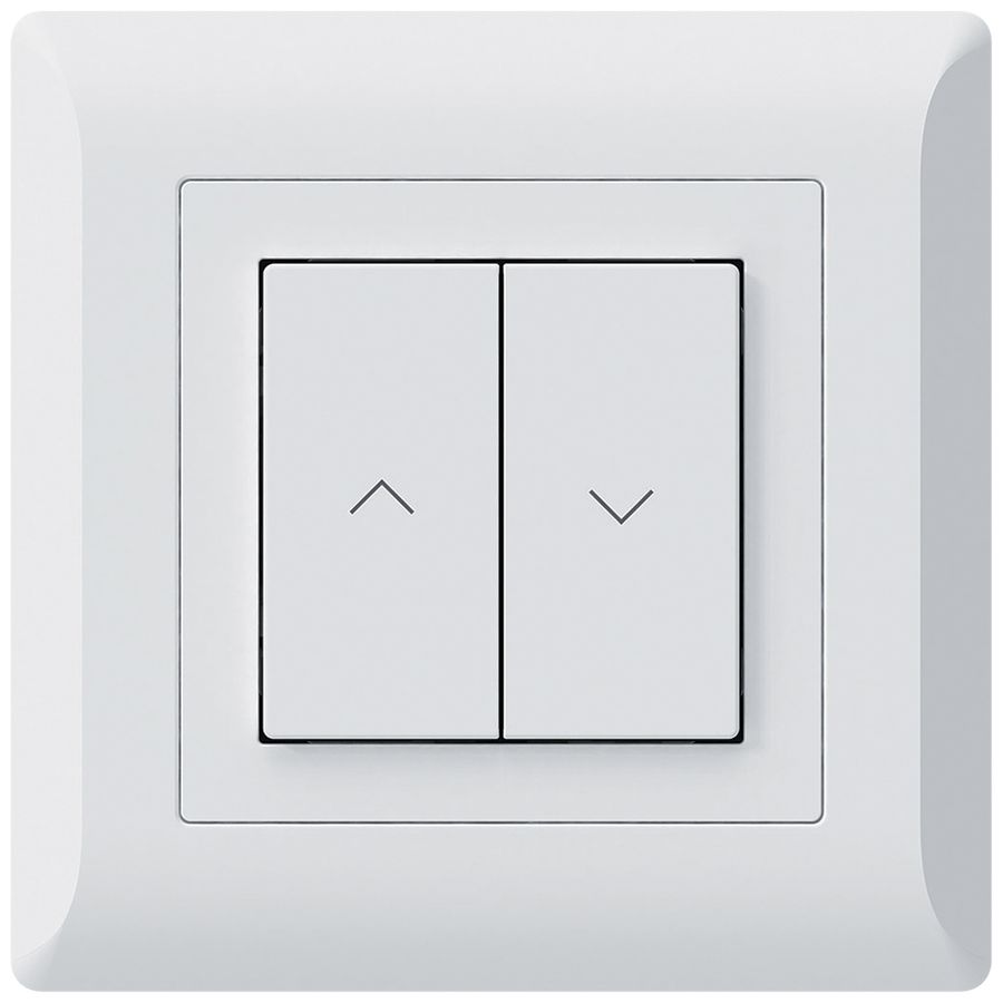 Poussoir pour stores KNX ENC Hager BA kallysto.line C double 92×92mm blanc