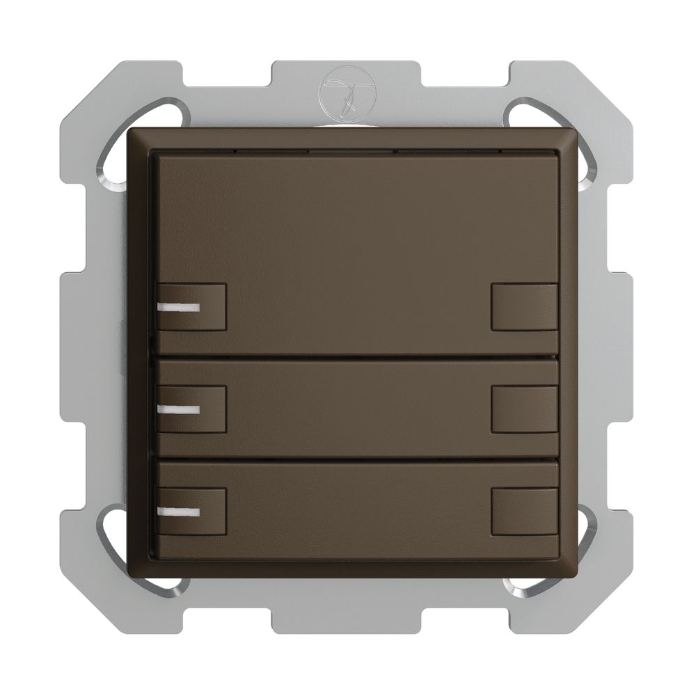 Poussoir KNX RGB ENC EDUE, 250mW, a.LED RGB, 3×poussoir, comm.2×touches, cof