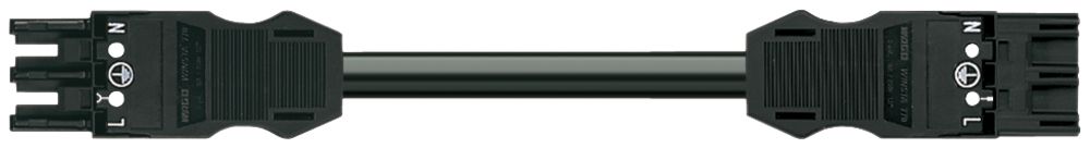 Câble de connexion MIDI 3×1.5mm² 16A 250V 3m cod.A prise-fiche noir Cca