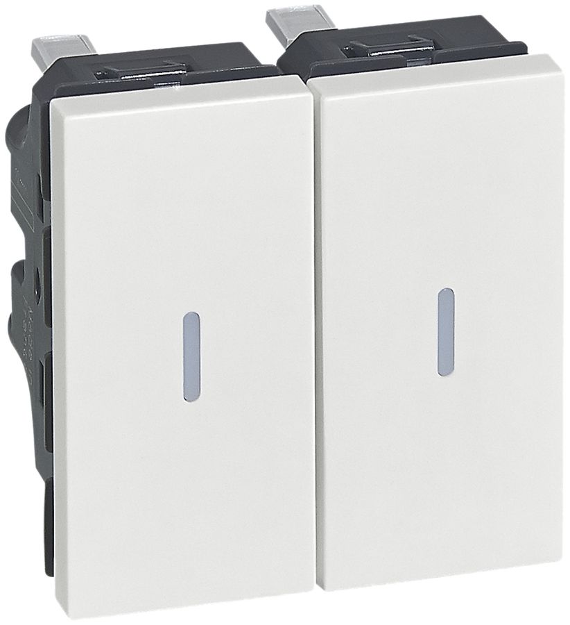 EB-Doppel-Leucht-Drucktaster ARTEOR, Orientierung, weiss