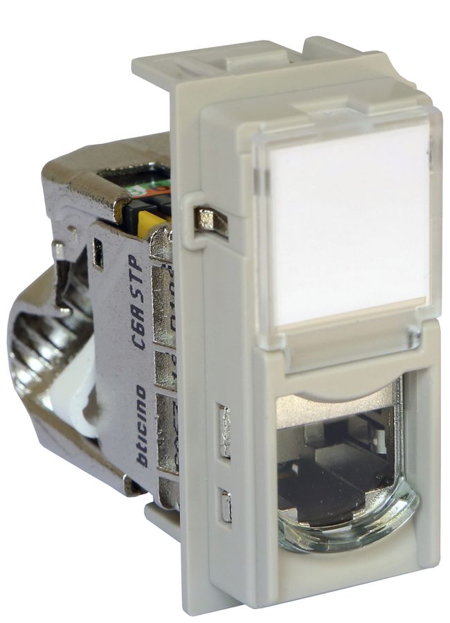 Datendose Living Now Kategorie 6A STP 1 Modul sand