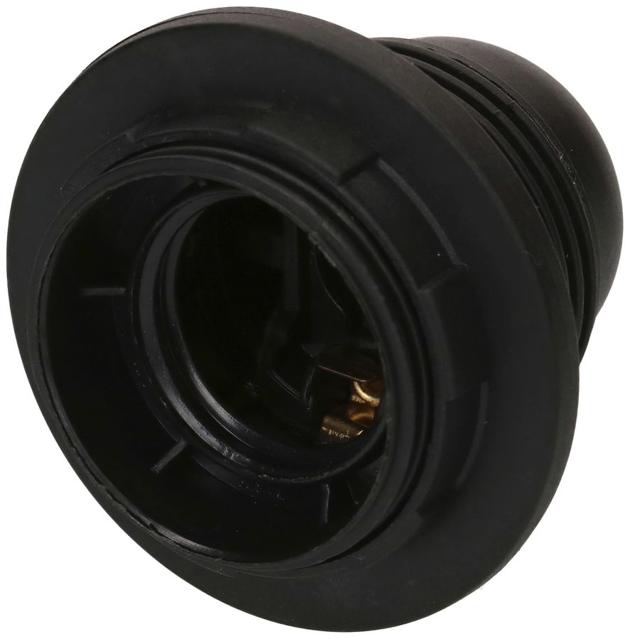 Fassung E27 Kunststoff M10×1 schwarz mit Randmantel