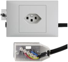 Prise INC EDIZIOdue T23 L2 gris clair, 45…69mm pour câble Technofil