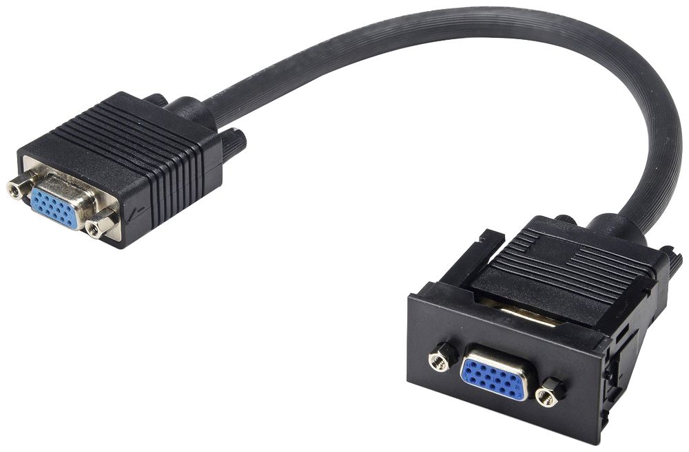 Module VGA Cecoflex pour système de montage AV, f/f, câble, noir