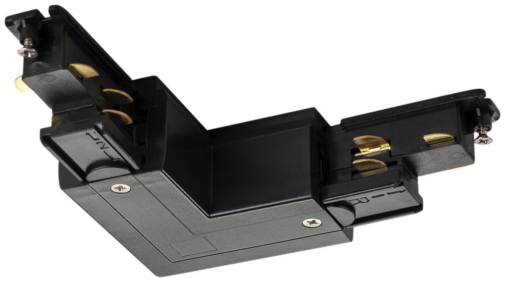 L-Verbinder SLV für AP-Stromschiene S-TRACK DALI 3-phasig, PE innen, schwarz