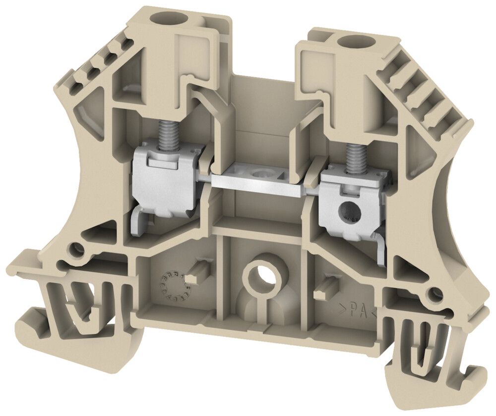 Morsetto di passaggio componibile 0.5…4mm² 32A 800V TH35/G32 beige