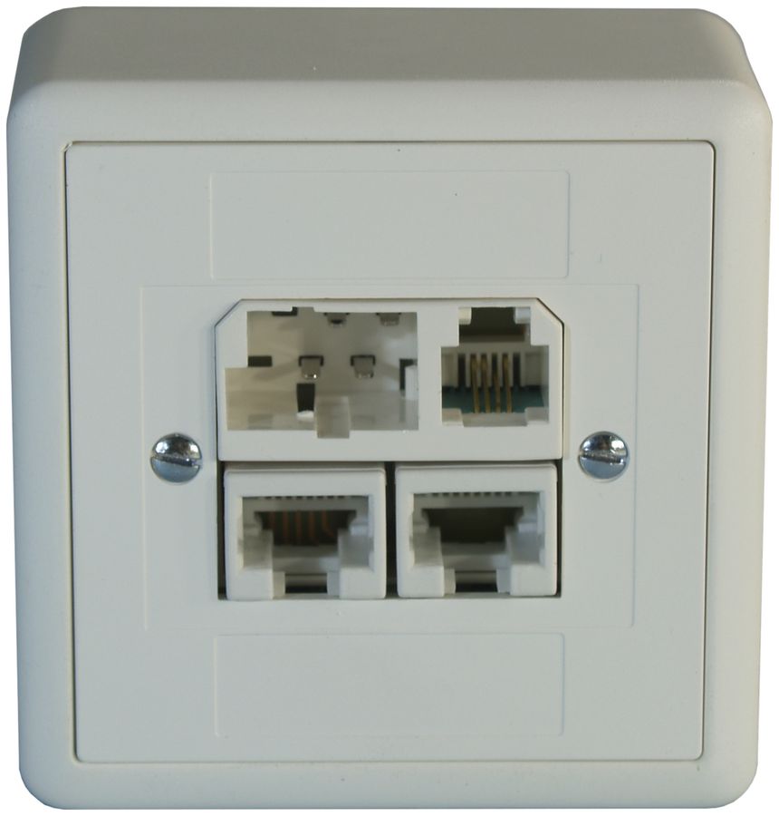 AP-Dose ADSL T+T/2×RJ45/RJ11/u ITplus EDIZIOdue weiss