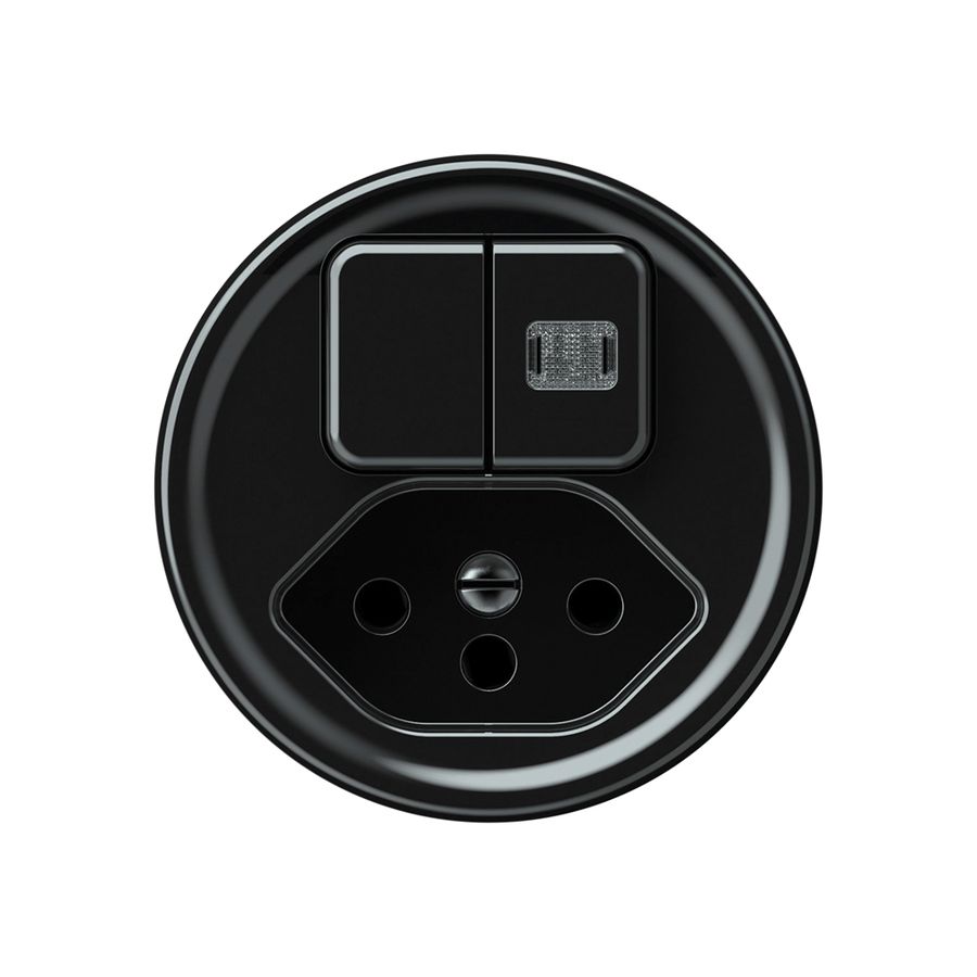 Kombination origin 2×Tasten beleuchtet 2CO+T13 1P 0<1 10A 230V 60×60mm schwarz