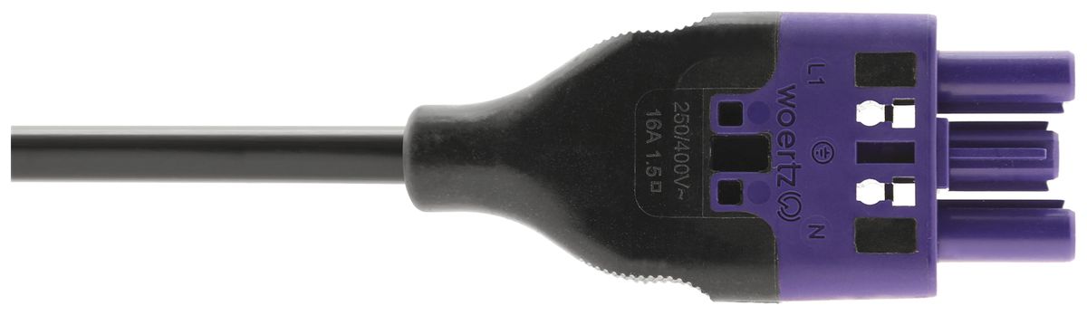 Cavo d'allacciamento Woertz 49343/C1 3×1.5mm² 250V 16A 8m vi presa-libero Cca