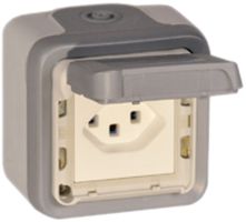 AP-Steckdose PLEXO Typ23 grau