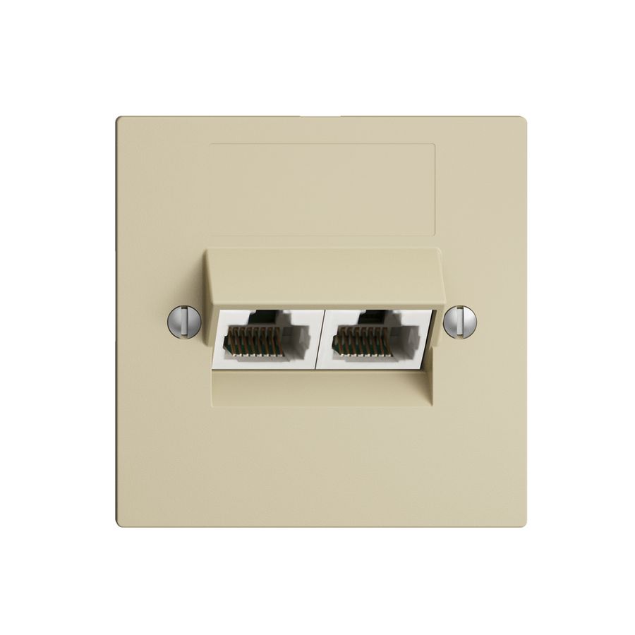 UP-Dose 2×RJ45/u 4P getr. EDIZIOdue vanille, ITplus