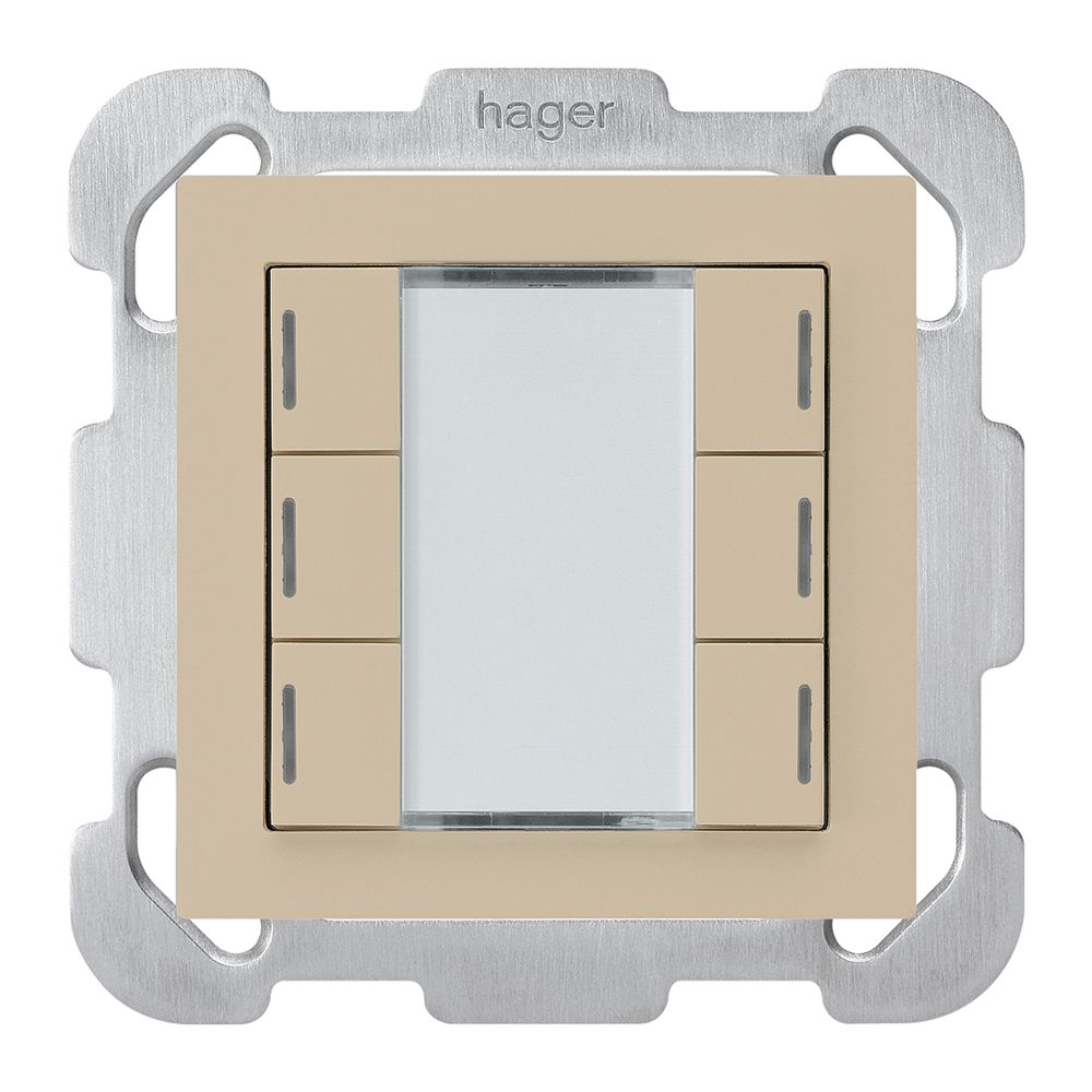 UP-Taster kallysto B KNX 6× RGB LED s/e-link beige