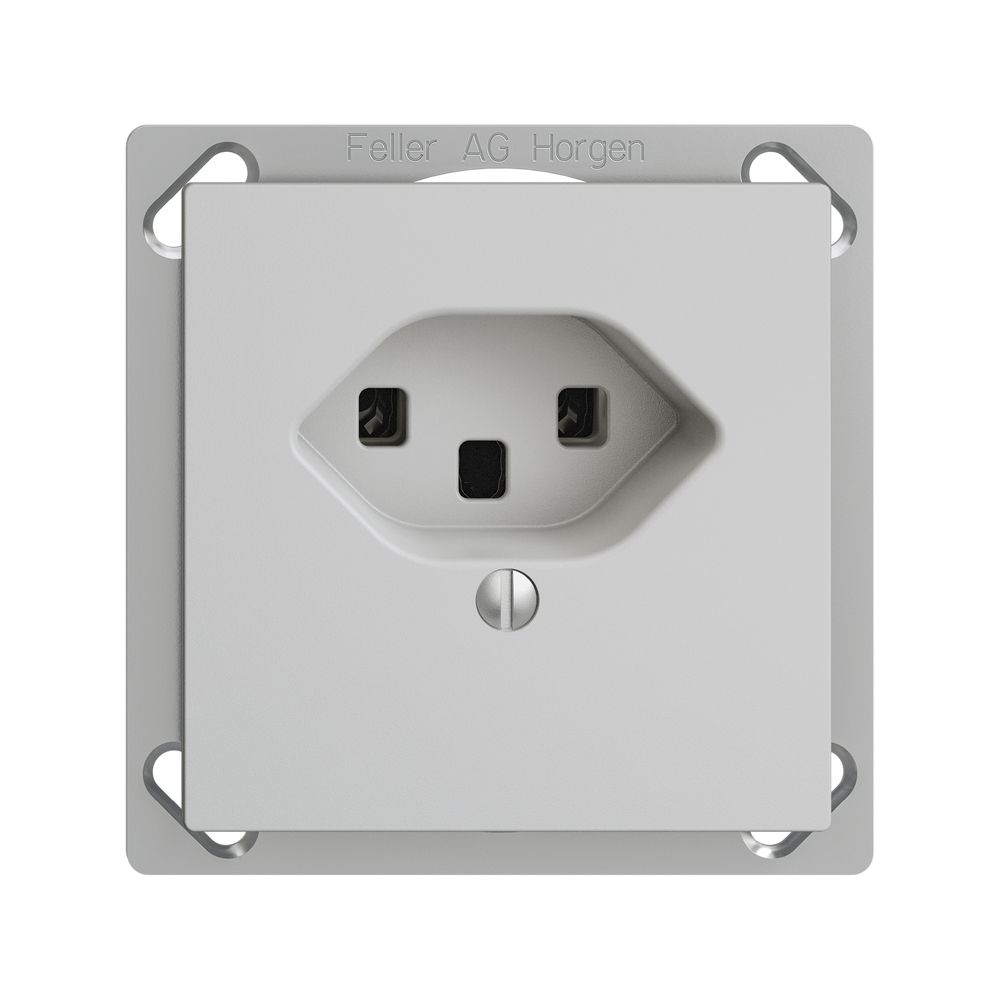 EB-Steckdose EDIZIOdue T23 16A hellgrau, Schraubklemmen
