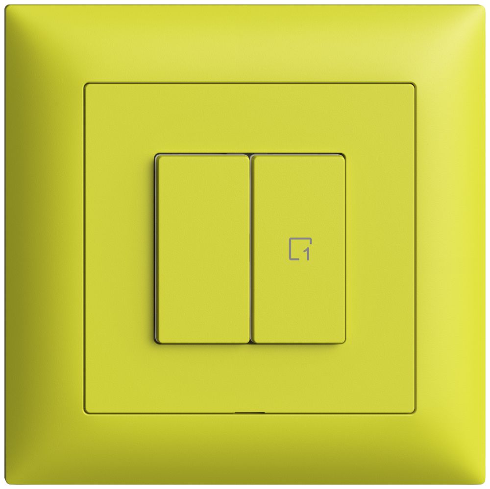 UP-Druckschalter 1K/2T Szene WLAN Edue Wiser lemon
