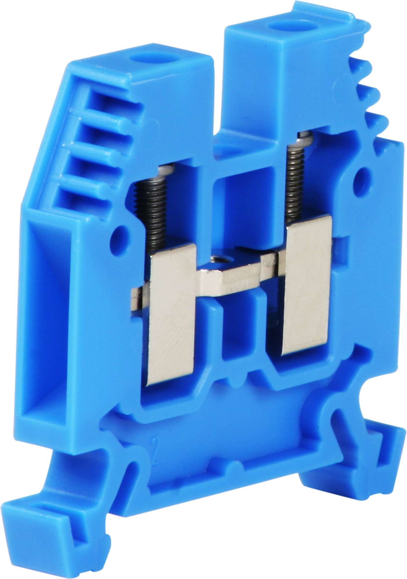 Durchgangs-Reihenklemme Woertz 2.5…6mm² 41A 1000V Schraubanschluss 2×1 TH35 blau