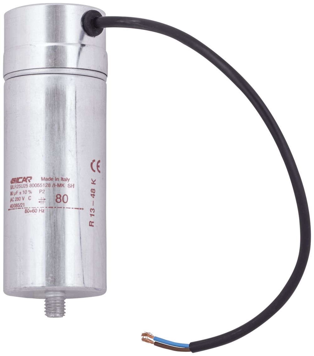 Kondensator ICAR MLR25U2580055128/I-C 80µF 400V für Anlass Ø55×128mm
