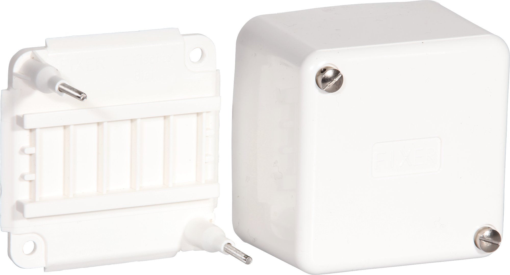 AP-Abzweigdose Fixer 80×80×50 weiss ohne Klemmen