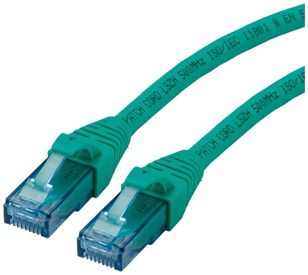 Cavo patch RJ45 ROLINE cat.6A U/UTP AWG26 LSZH verde 1.5m