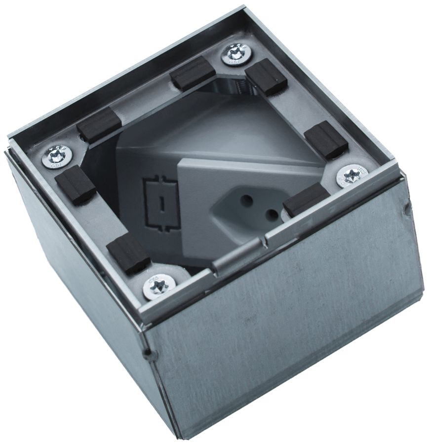 Bodendose Woertz WAK Cr 100×100×70mm Bodenhöhe 70…95mm sichtbar