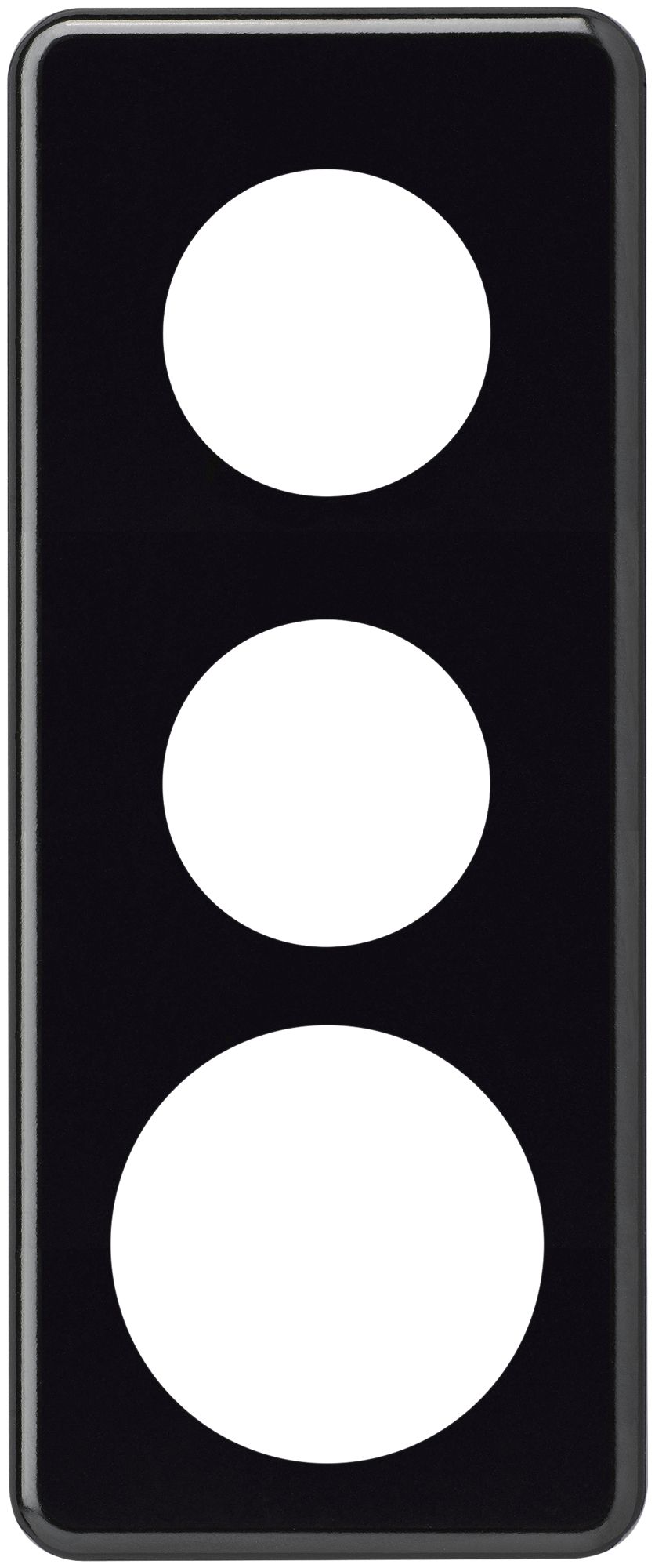 Placca di copertura basico 3×1 2×43mm +58mm nero