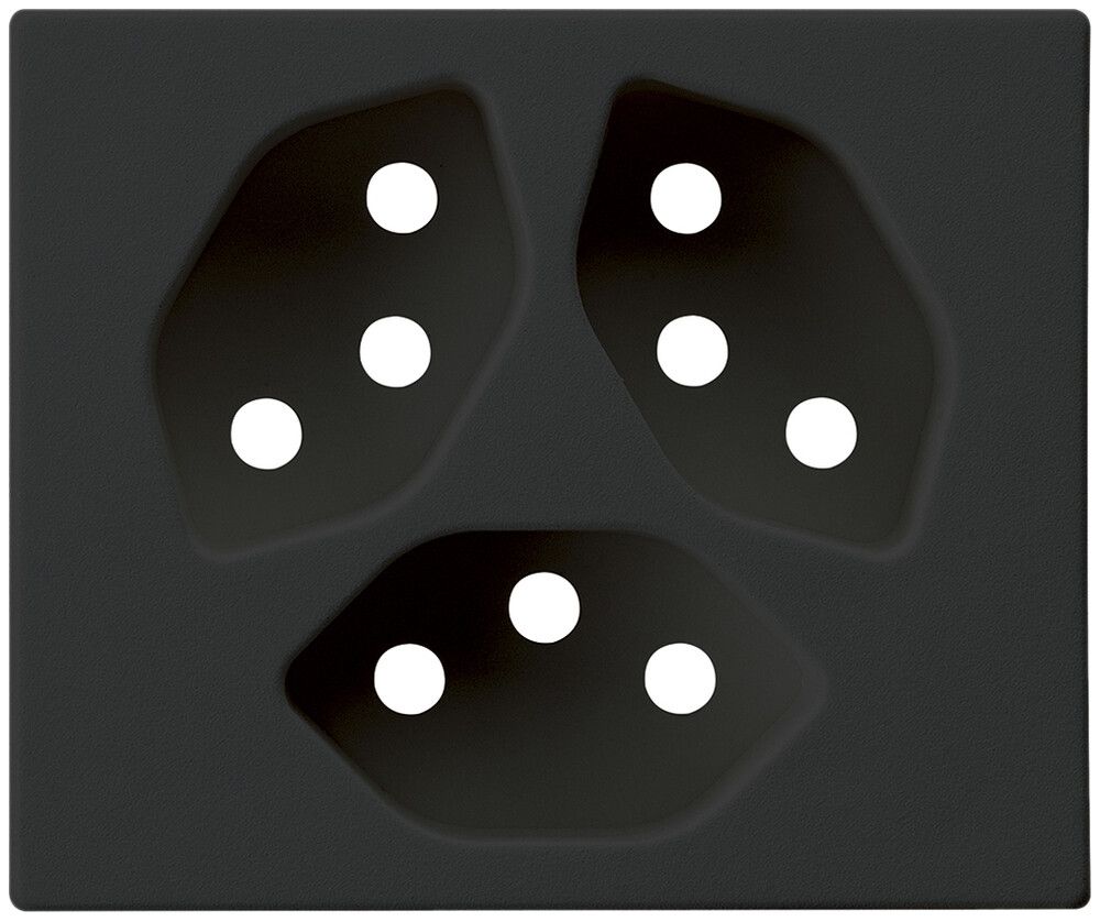 Frontplatte zu FLF-Steckdose Hager 3×Typ 13 Z schwarz