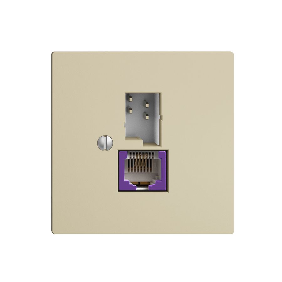 Dose T+T 6P/1×RJ45 DSL-Breitband EDIZIOdue vanille