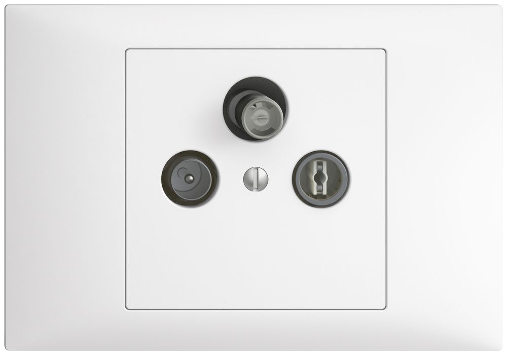 EB-Stichdose SAT/TV DB52 EDIZIOdue weiss mit IEC/F-Anschluss