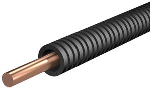 Runddraht Flury LR 5, Cu blank Ø 6mm, Rolle 20m in Rohr KRFWG M20 schwarz