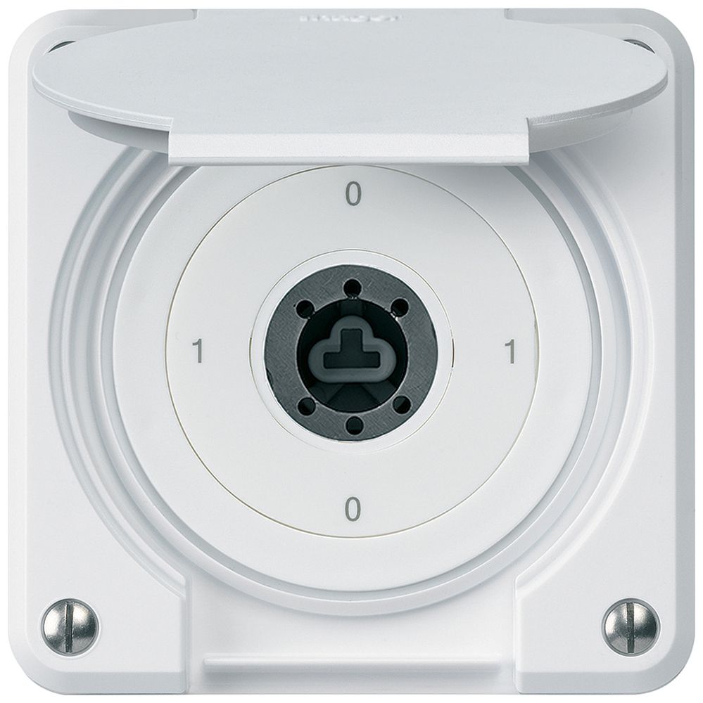 Interrupteur à clé ENC robusto IP55 avec clapet sans cylindre S0/2P blanc