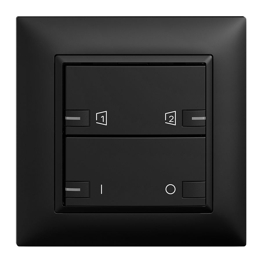 UP-Frontset EDIZIOdue zeptrionAIR ON/OFF 1K S1/S2 mit LED schwarz