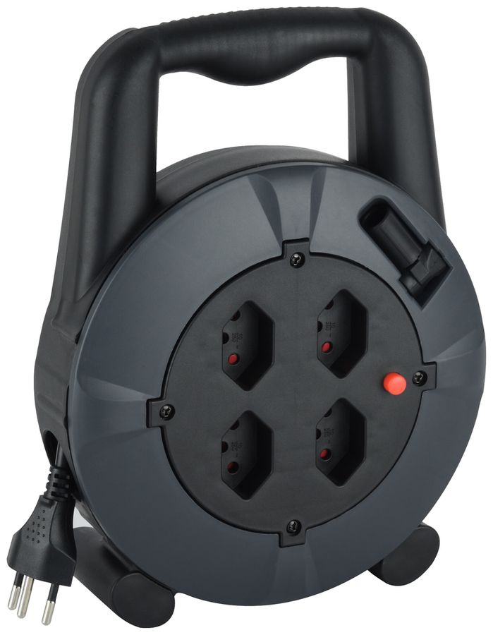 Kabelrolle 4×T13 10m IP20 schwarz/dunkelblau