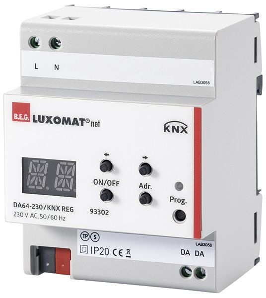 REG-Gateway KNX/DALI Luxomat DA64-230/KNX, 1×64 Teilnehmer